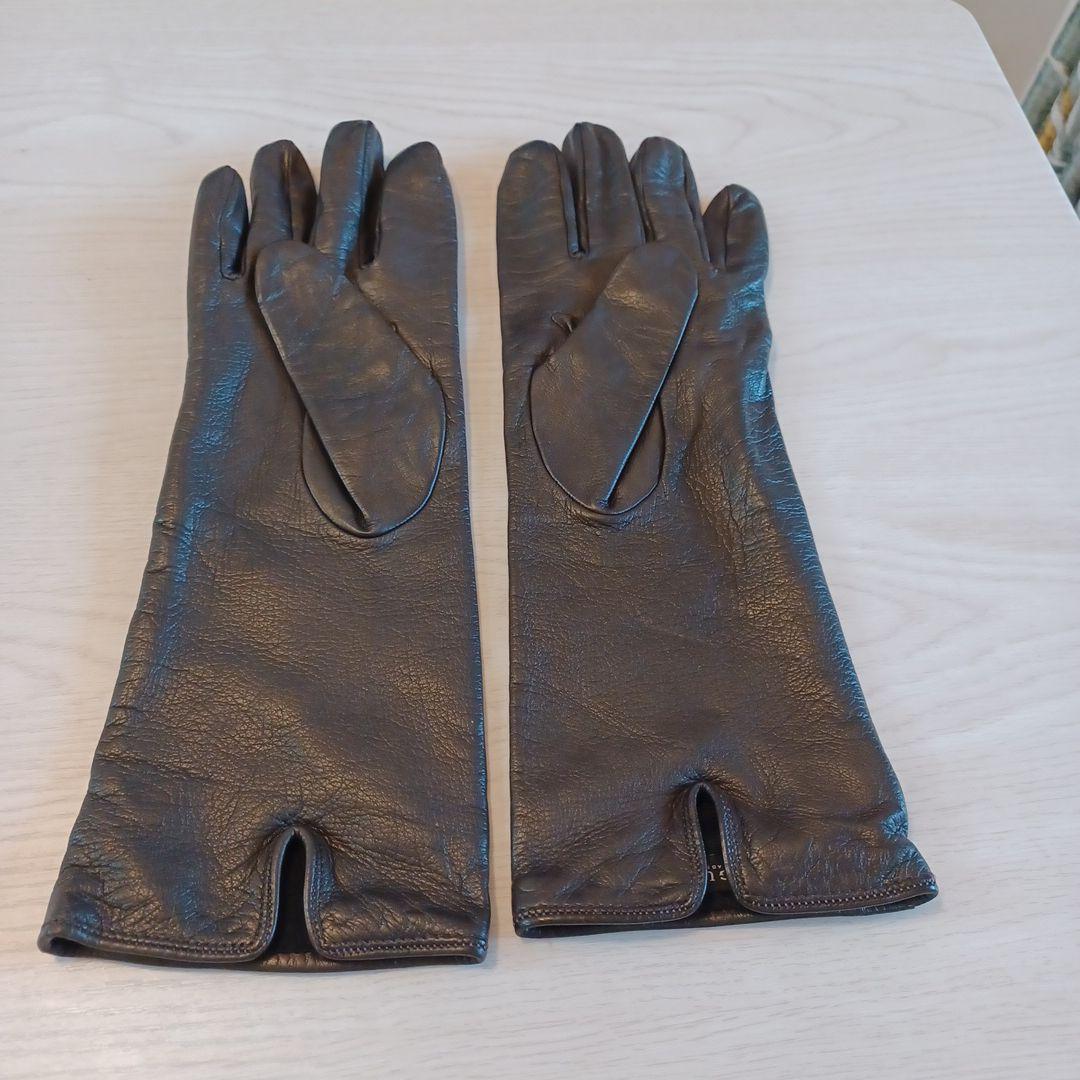 GUCCIブラウンレザー ロンググローブ