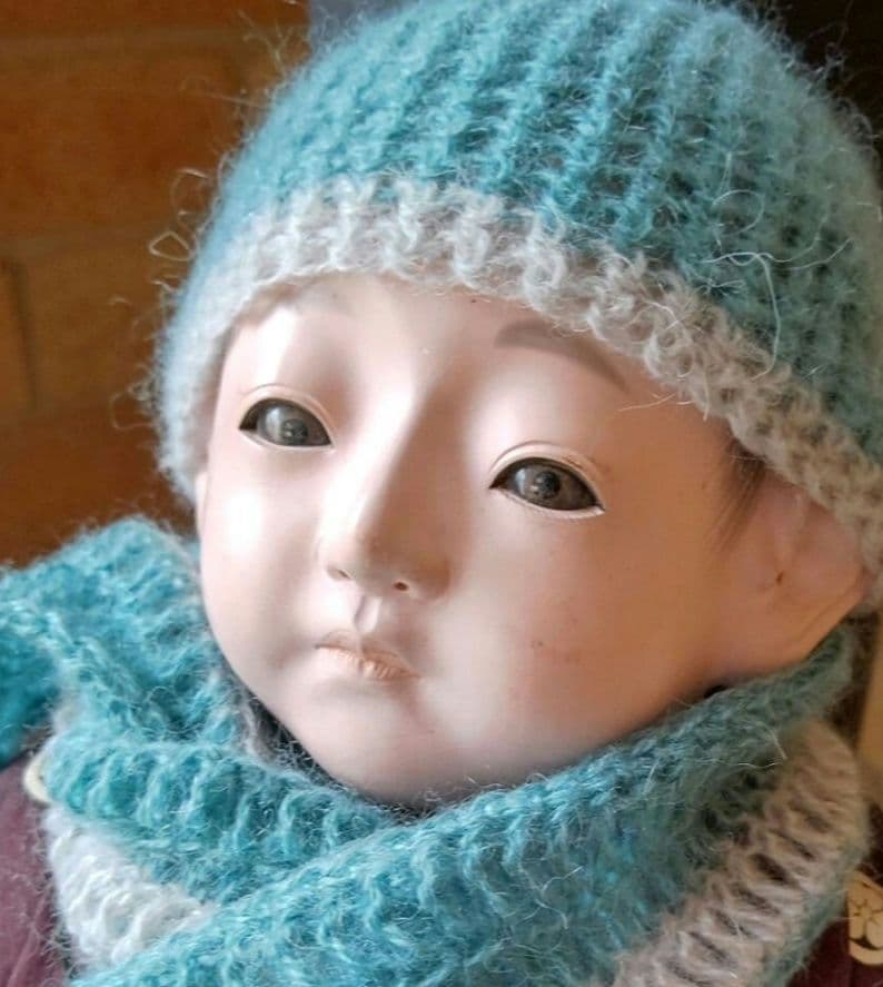 極上 大正時代 逸品　市松人形 男の子 お印 紋付き お手入れ済み