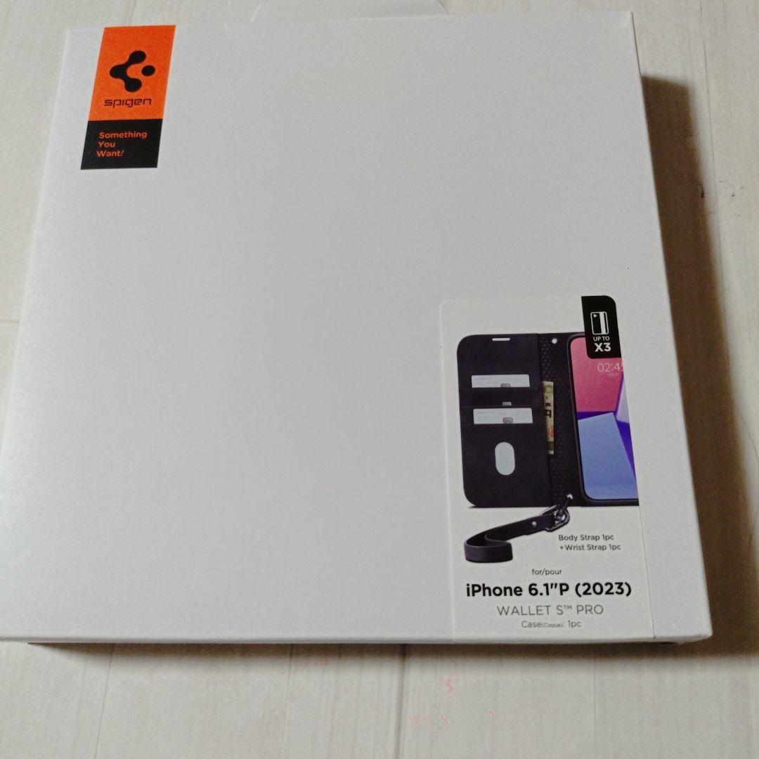 Spigen iPhone 15 Pro ケース 手帳型 マットブラック