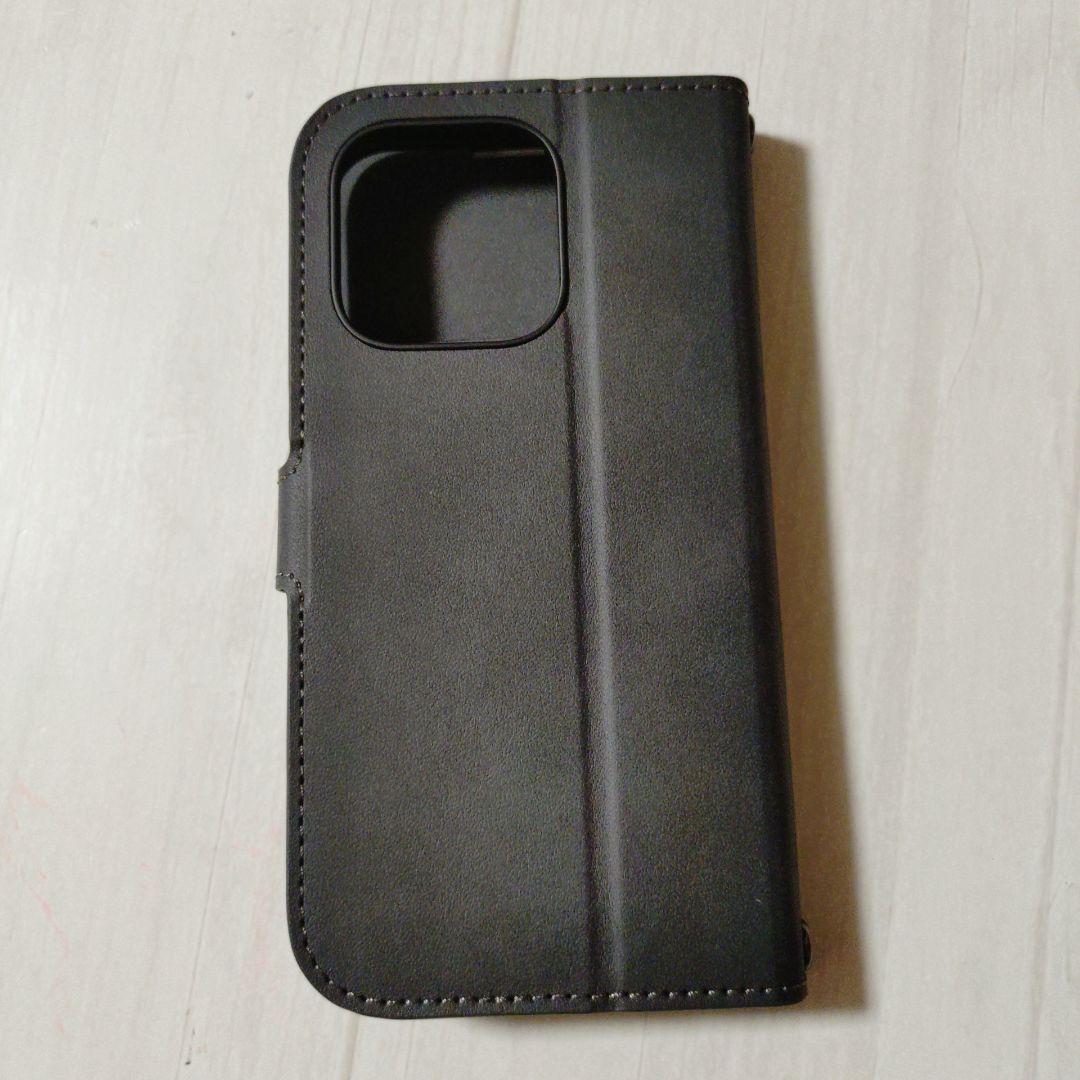 Spigen iPhone 15 Pro ケース 手帳型 マットブラック