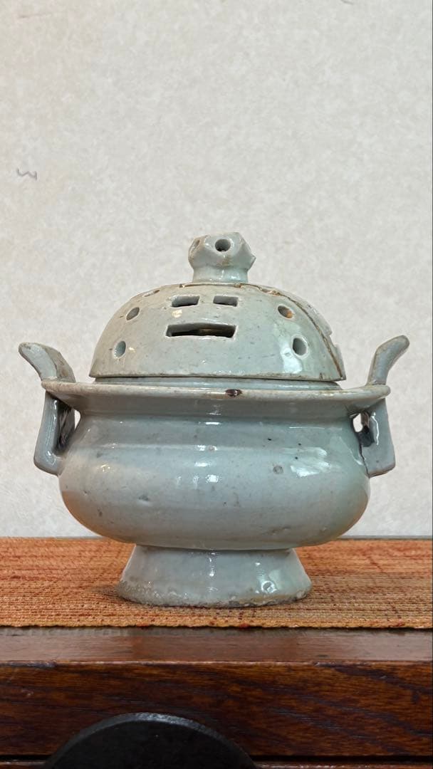 古民具　香炉白磁　李朝　朝鮮美術 骨董　金継