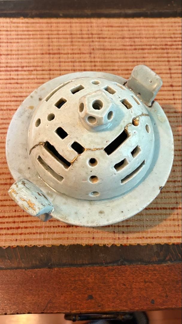 古民具　香炉白磁　李朝　朝鮮美術 骨董　金継