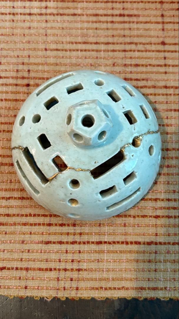 古民具　香炉白磁　李朝　朝鮮美術 骨董　金継