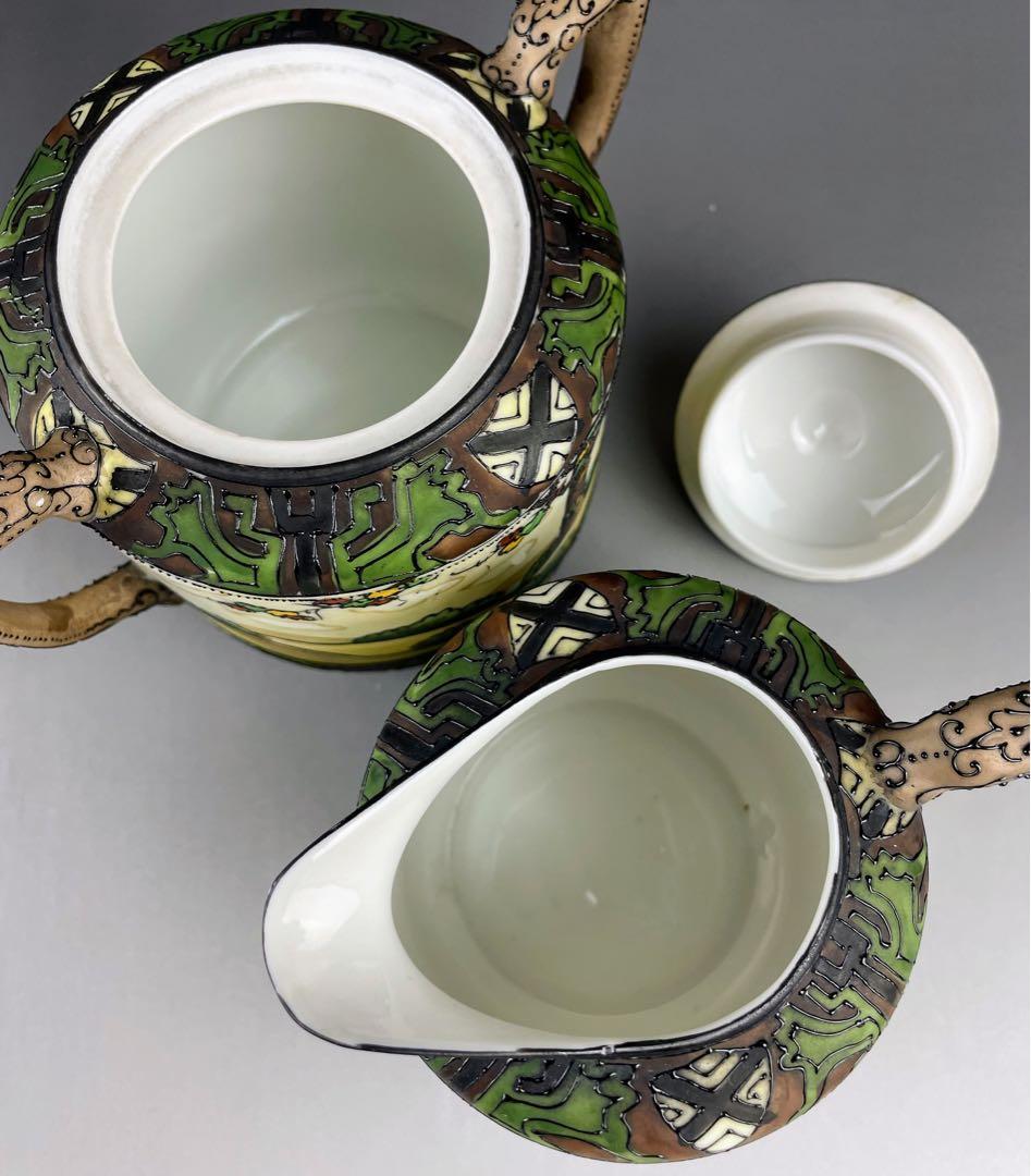 オールドノリタケ ウッドランド シュガーボウル クリーマー 一陳盛り 盛上げ