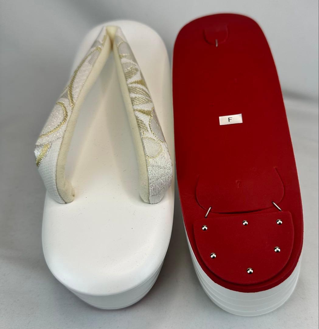 正絹帯地　振袖厚底草履バックセット　 減りずらい赤クレープ底使用