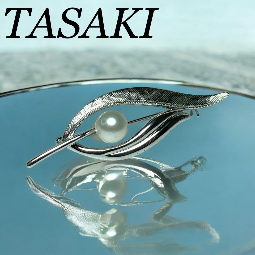 美品　TASAKI ブローチ　パール　6mm シルバー　ウイングモチーフ