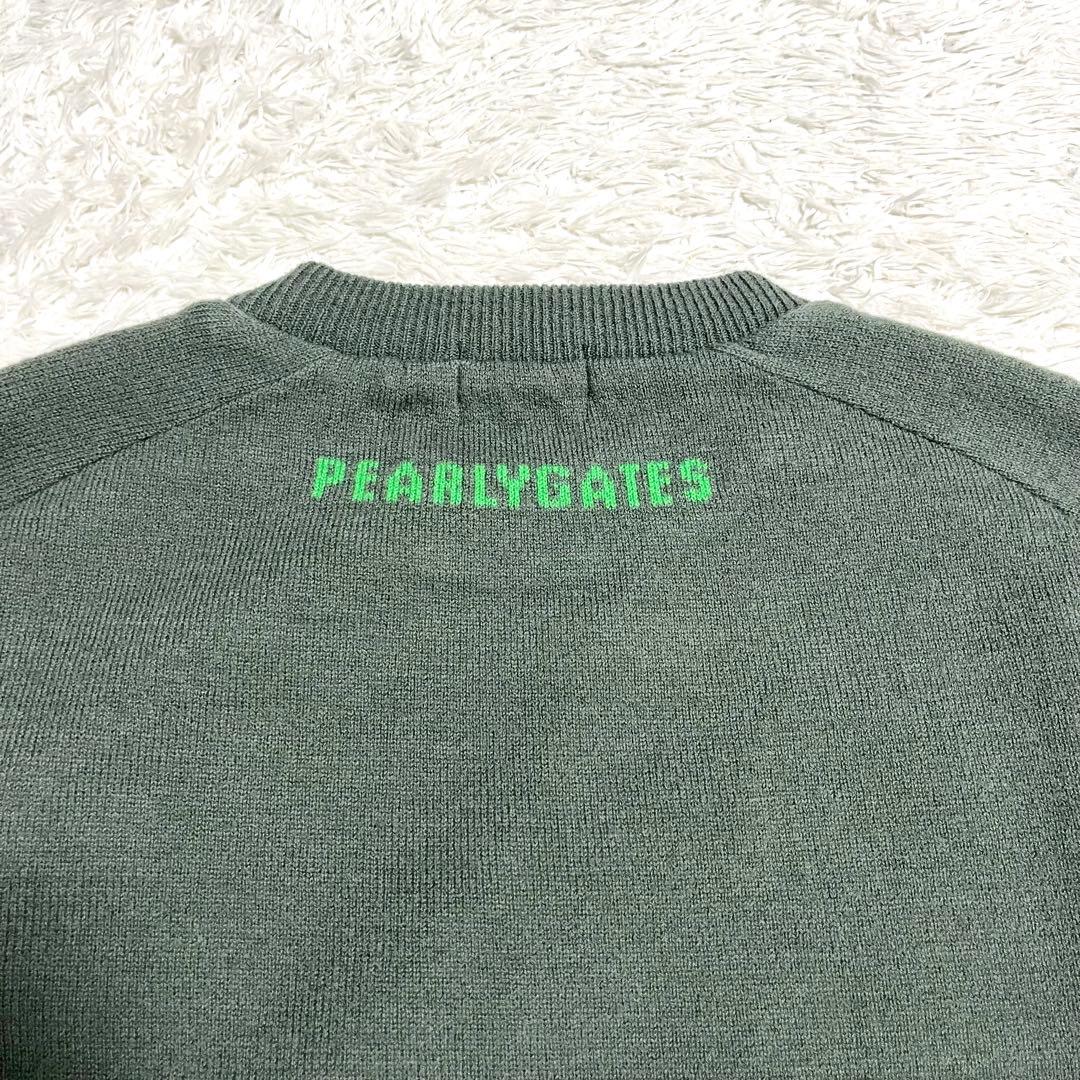 パーリーゲイツ ゴルフウェア トップス スニード ニット セーター 防寒 緑