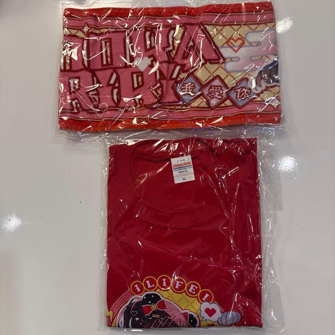 iLife! 心花りり チャイナ衣装 Tシャツ タオル 2点セット売り