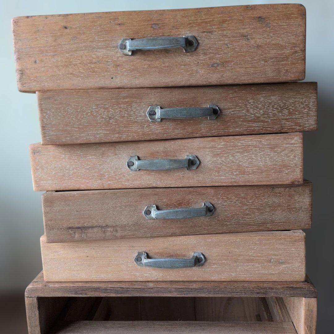 古道具アンティーク戦前木製 5段引き出し