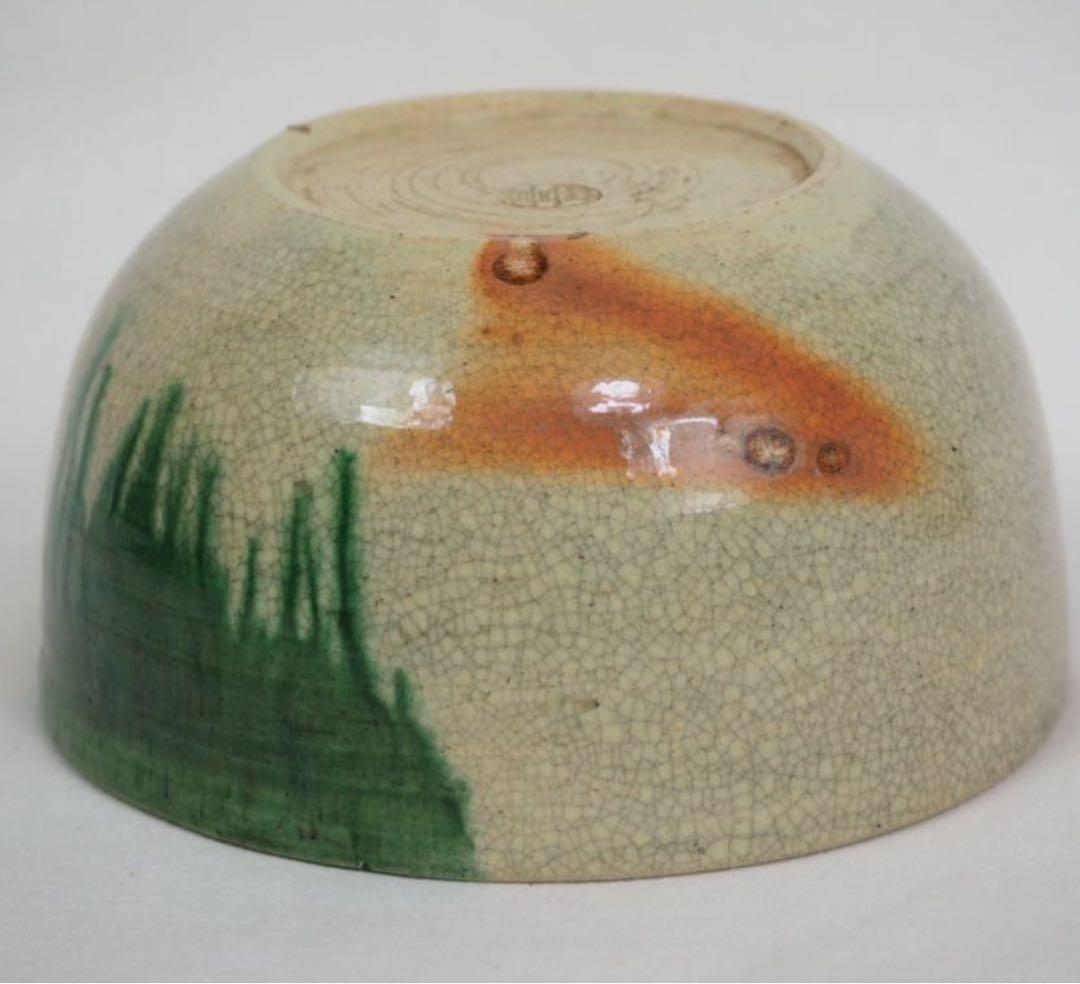 送料無料　江戸時代　豊楽焼　3代豊助作　鉢　本物保証　★珍品★