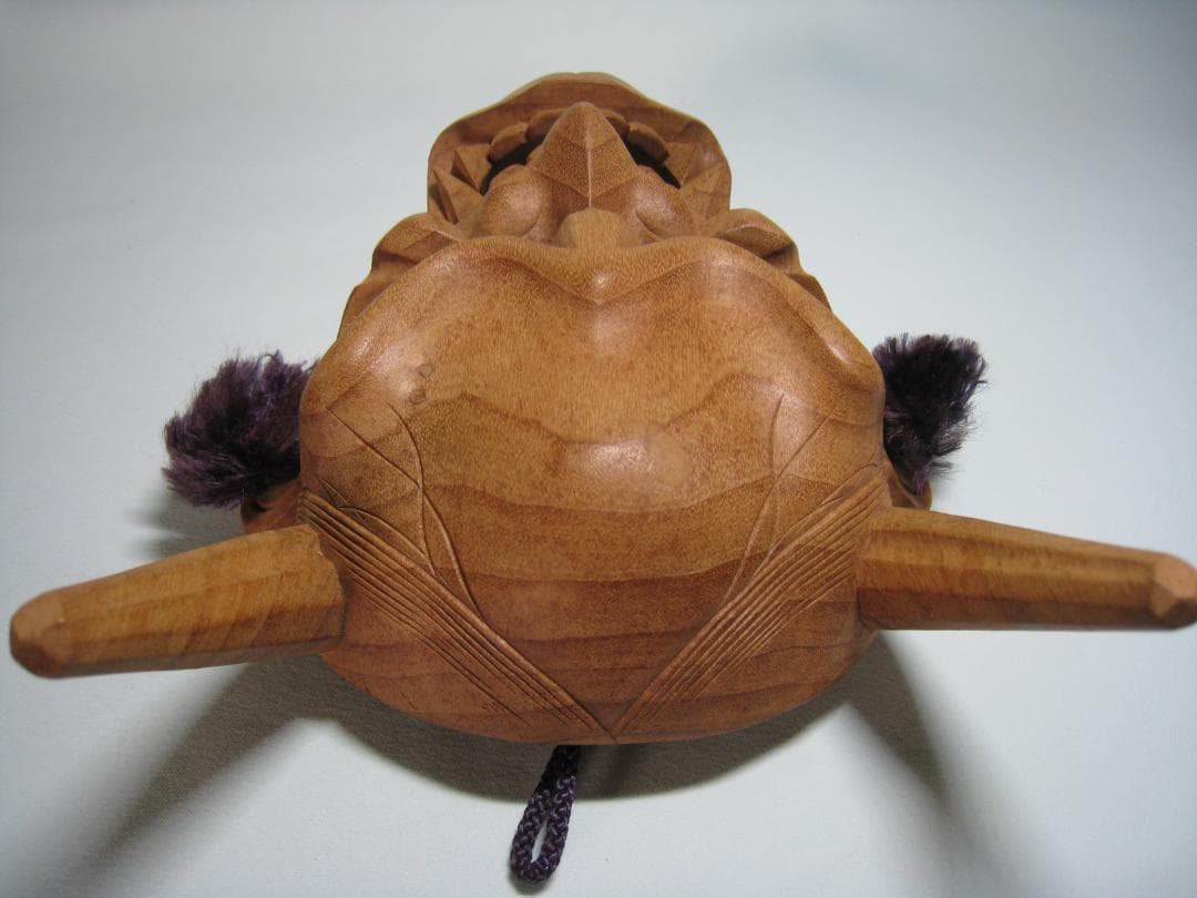 山中象堂　般若面　本物の讃岐一刀彫　一位材