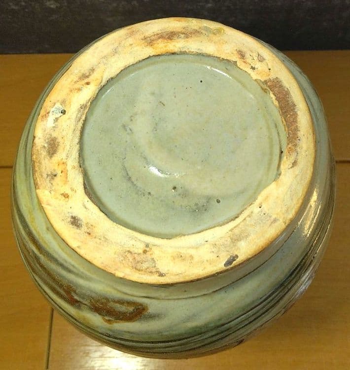 人間国宝 金城次郎 壷屋焼花瓶 栞 共箱 美品 壺屋焼 笑魚海老紋花瓶 やちむん