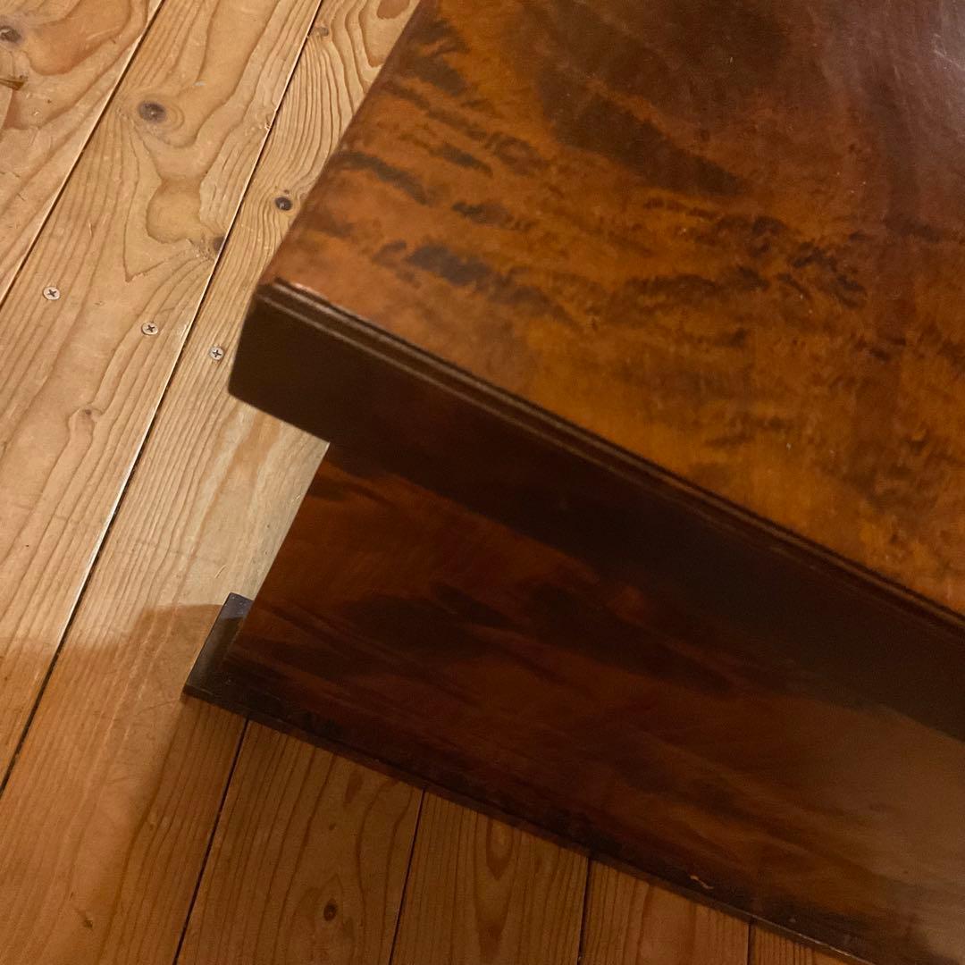 レア！無垢材 虎杢 縮み杢 高級家具 23kg 一枚板 座机 文机 座敷机 座卓