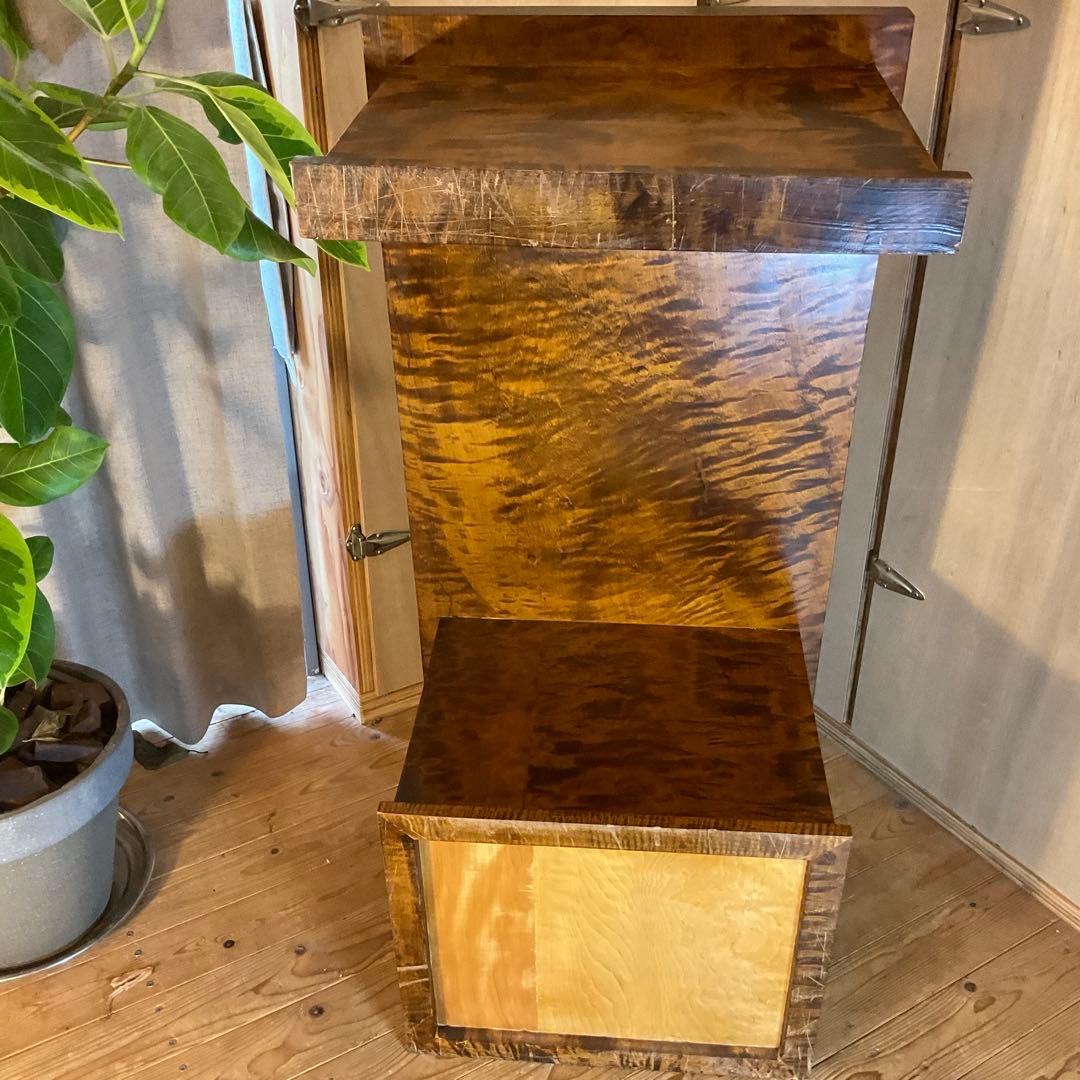 レア！無垢材 虎杢 縮み杢 高級家具 23kg 一枚板 座机 文机 座敷机 座卓