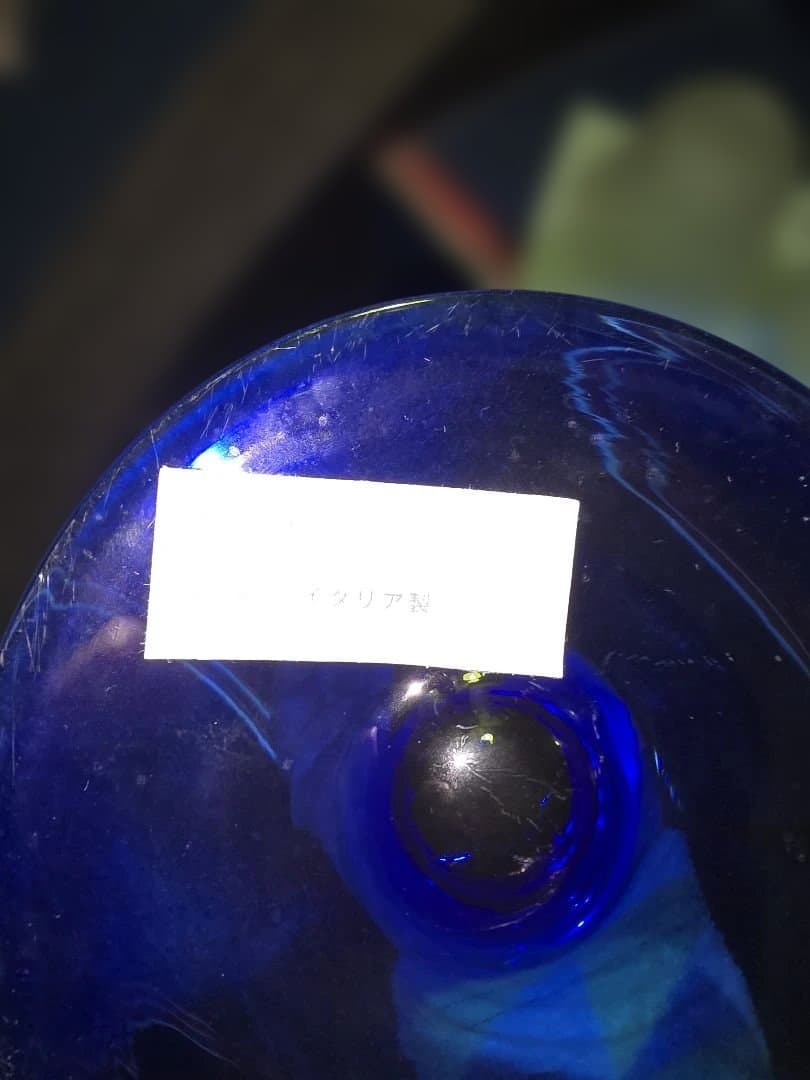 Italyイタリア製青い脚のガラススタンド 2個セット美しいです