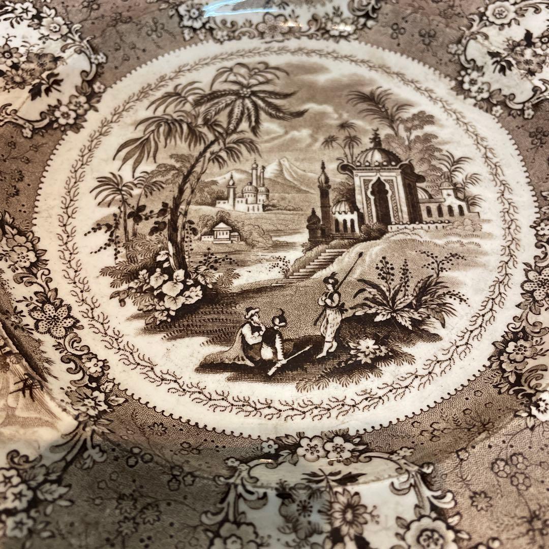 美品　リッジウェイ・オリエンタル　スタッフォードシャー　転写　アンティーク　希少