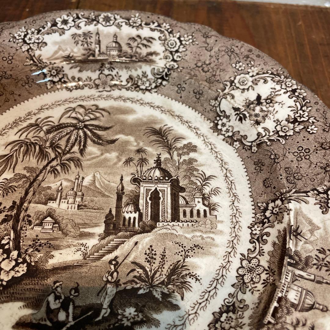 美品　リッジウェイ・オリエンタル　スタッフォードシャー　転写　アンティーク　希少