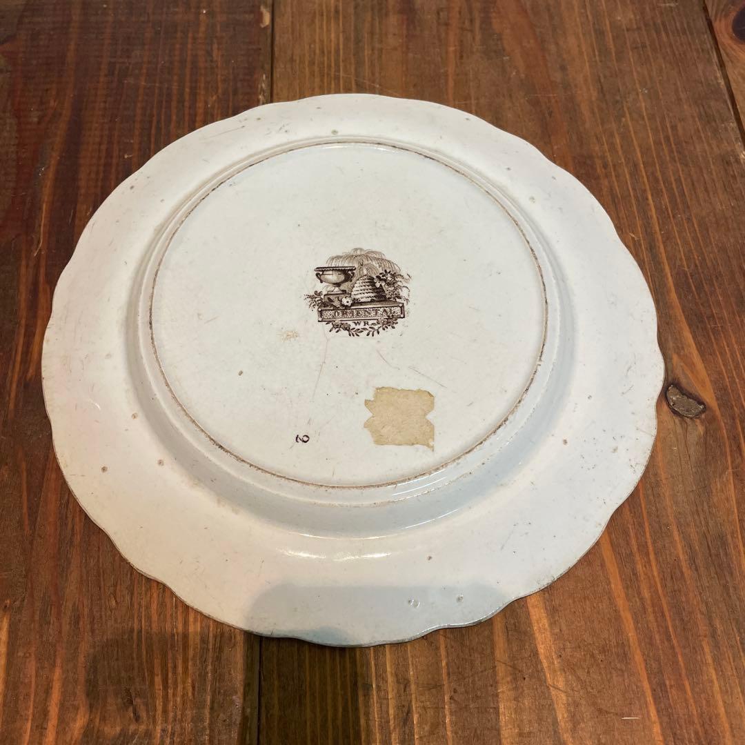 美品　リッジウェイ・オリエンタル　スタッフォードシャー　転写　アンティーク　希少