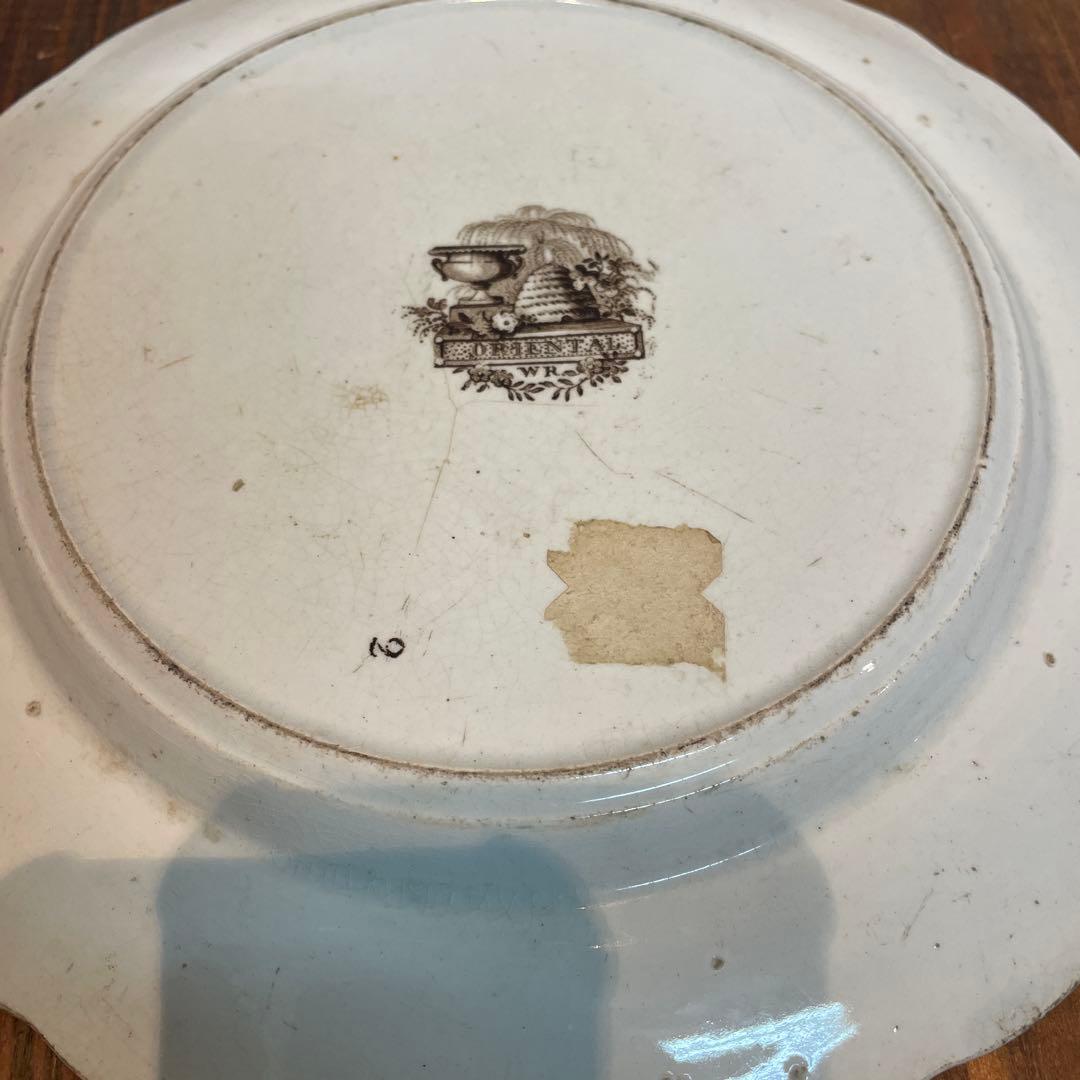 美品　リッジウェイ・オリエンタル　スタッフォードシャー　転写　アンティーク　希少