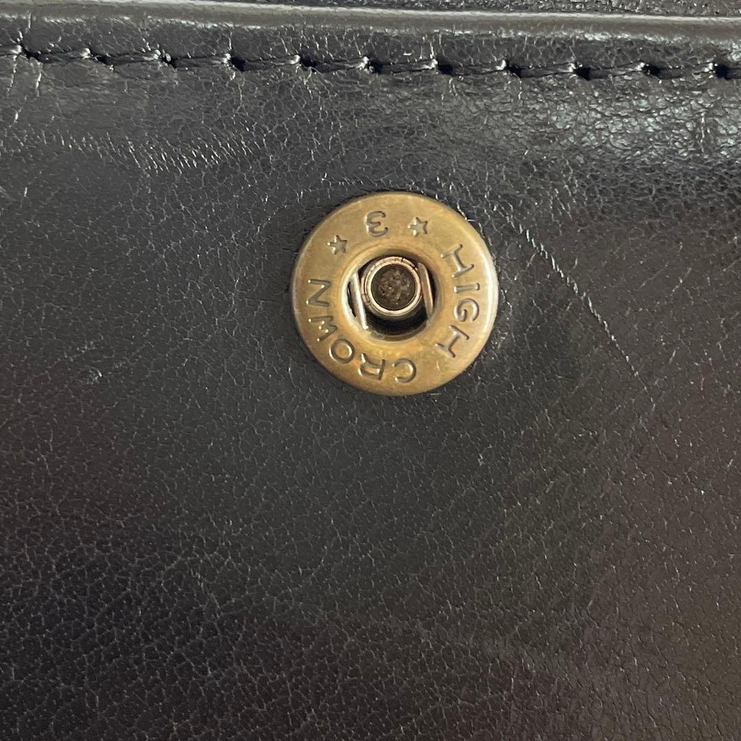 極美品 ANNA SUI 二つ折り財布 黒 レザー バタフライ 蝶 コンパクト