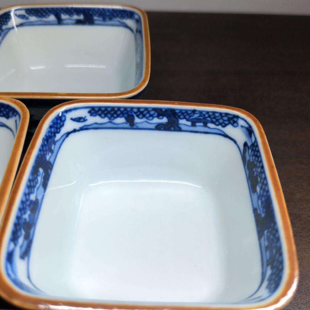 平安 香仙 造 染付 山水福禄寿文 小鉢 七客