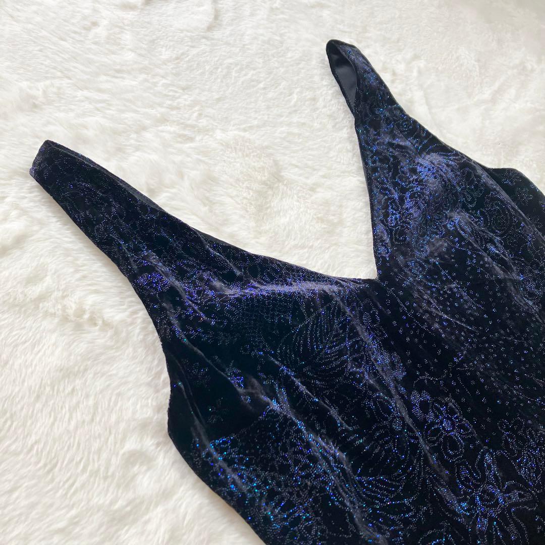 専用　イタリア製 ジャンフランコフィレ ロングドレス　ワンピース シルク　紺色