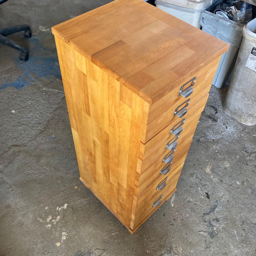 A4サイズ プレート多段チェスト8段 木製 無垢 書類チェスト A