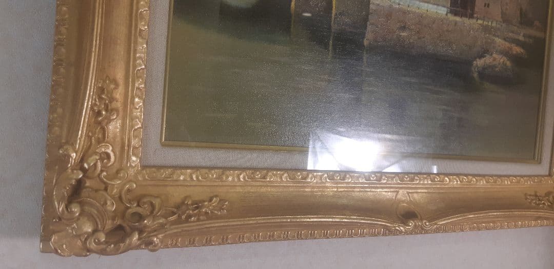 原田彰夫  早春譜 油彩 額装 f10フランス風景