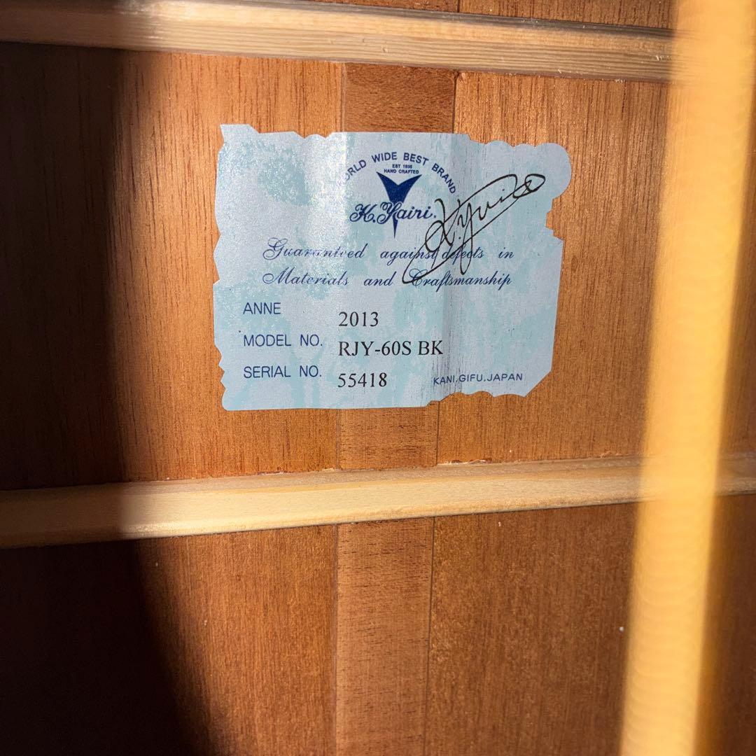 K.Yairi RJY-60S BK 2013年製アコースティックギター