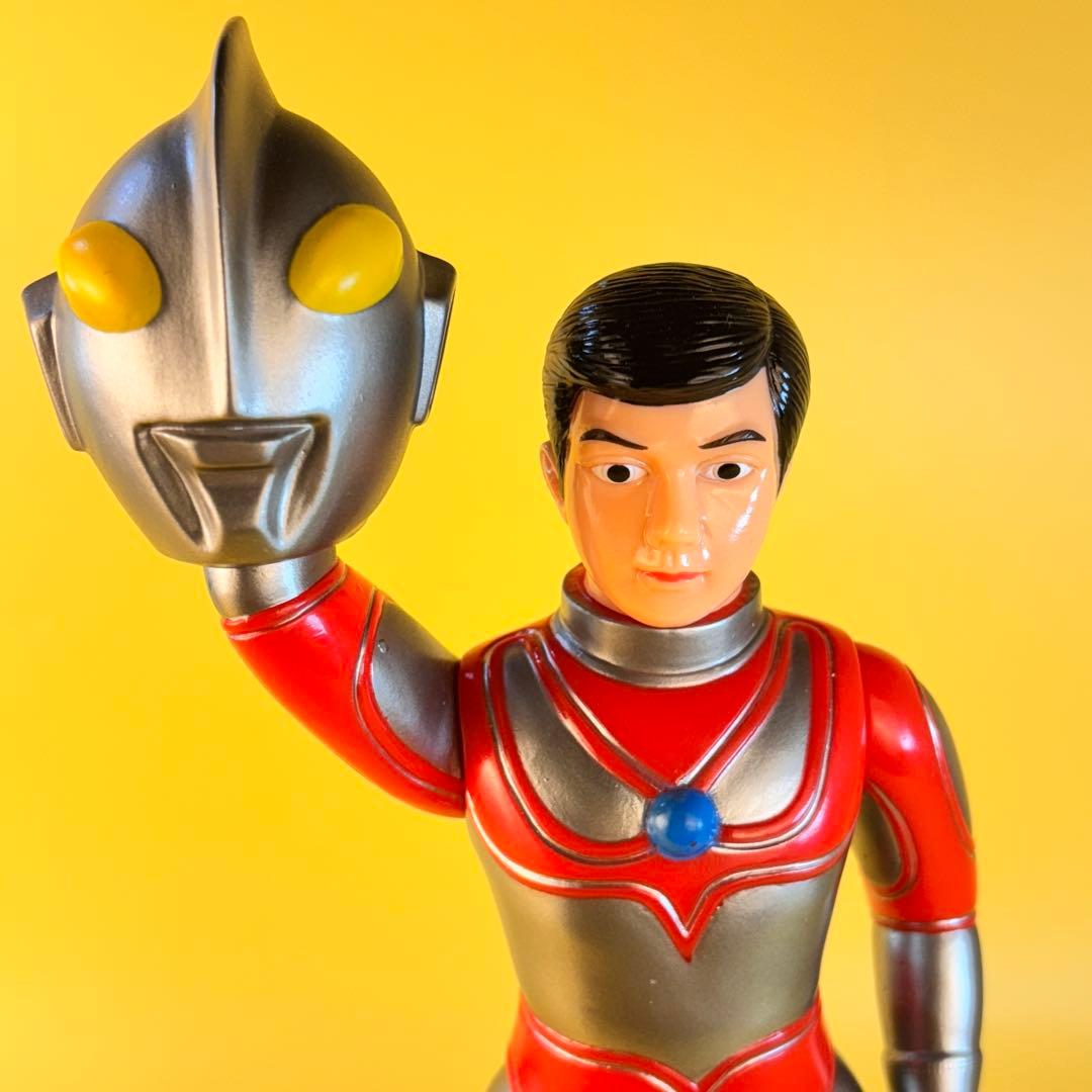 帰ってきたウルトラマン　面取れ　シルバー色　大　ソフビ　ブルマァク