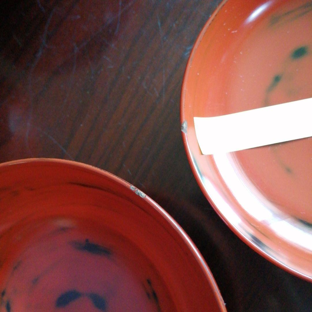 根来塗風蓋付吸物椀　10客　13.5cm　昭和中期