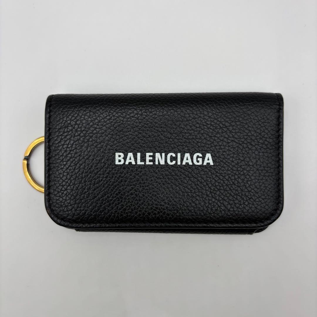 美品　BALENCIAGA キーケース　６連　ブラック　ゴールド　cash