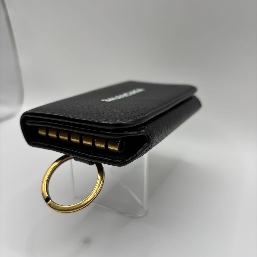 美品　BALENCIAGA キーケース　６連　ブラック　ゴールド　cash