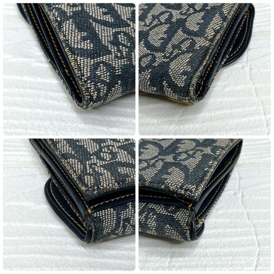 ✨美品✨☘️クリスチャンディオール☘️✨折り財布✨トロッター柄✨キャンバスレザー✨