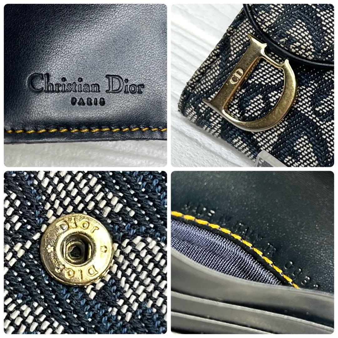 ✨美品✨☘️クリスチャンディオール☘️✨折り財布✨トロッター柄✨キャンバスレザー✨
