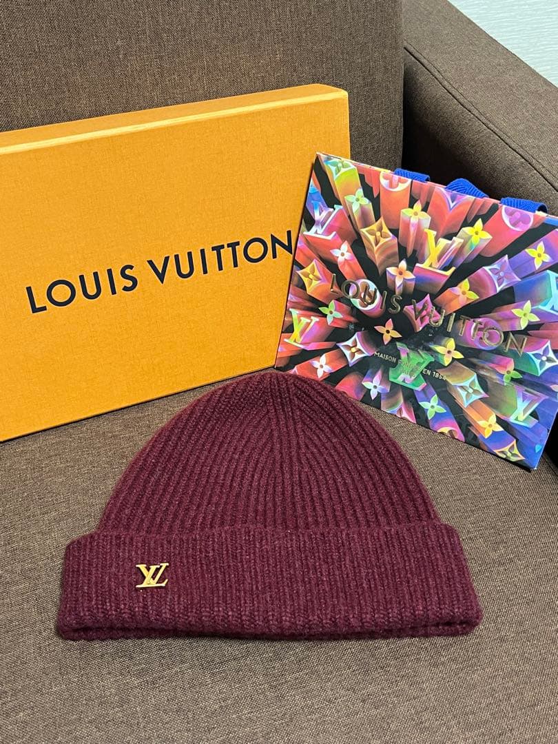 ルイヴィトン　ニット帽　ビーニー・LV スパーク　ボルドー　マイ♡