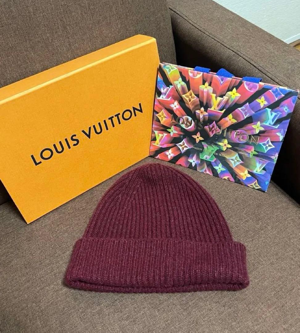 ルイヴィトン　ニット帽　ビーニー・LV スパーク　ボルドー　マイ♡