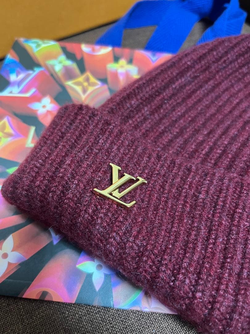 ルイヴィトン　ニット帽　ビーニー・LV スパーク　ボルドー　マイ♡