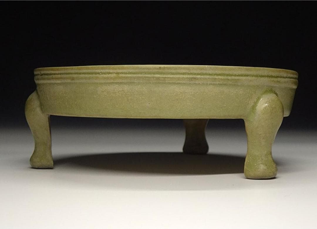 中国古玩 汝窯 筆洗 水孟 水盂 三足器 唐物 時代物 書道具 t66871