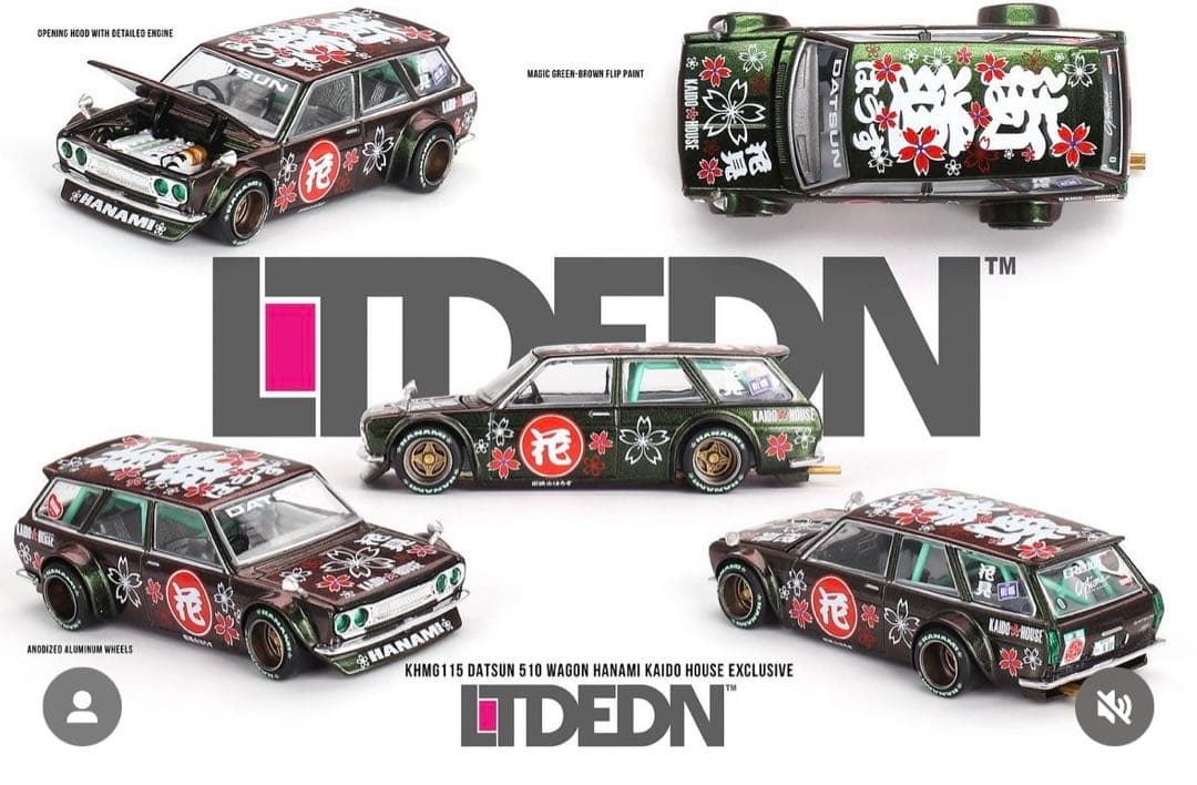 ミニカー KAIDO HOUSE LTDEDN DATSUN 510 HANAMI