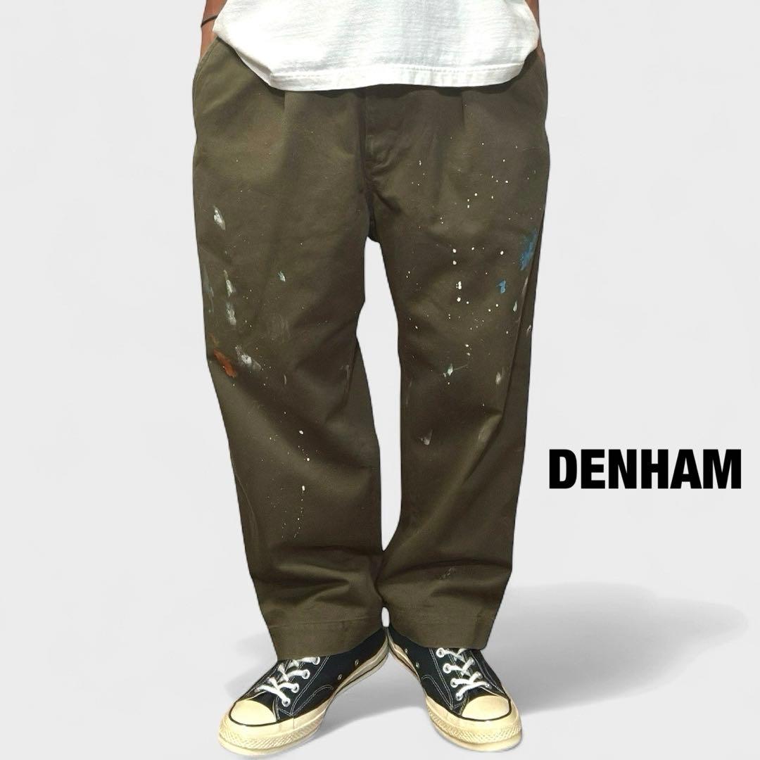 DENHAM タックワイドチノ ペンキ 1点物 日本製 ワークミリタリー