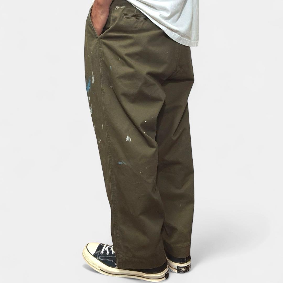 DENHAM タックワイドチノ ペンキ 1点物 日本製 ワークミリタリー