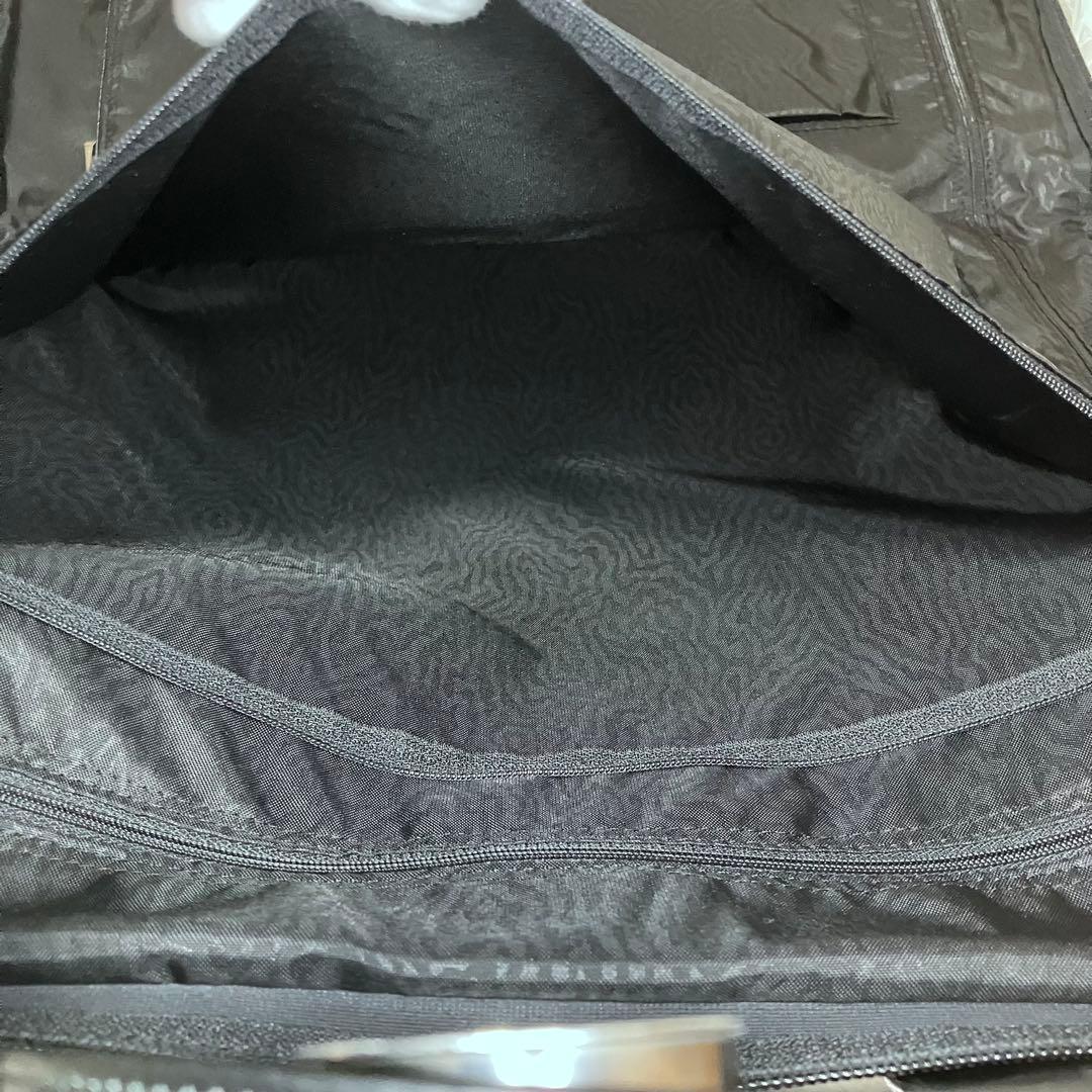 【美品】ACE. エース ブラック ガーメントバッグ ナイロン レザー 三つ折り