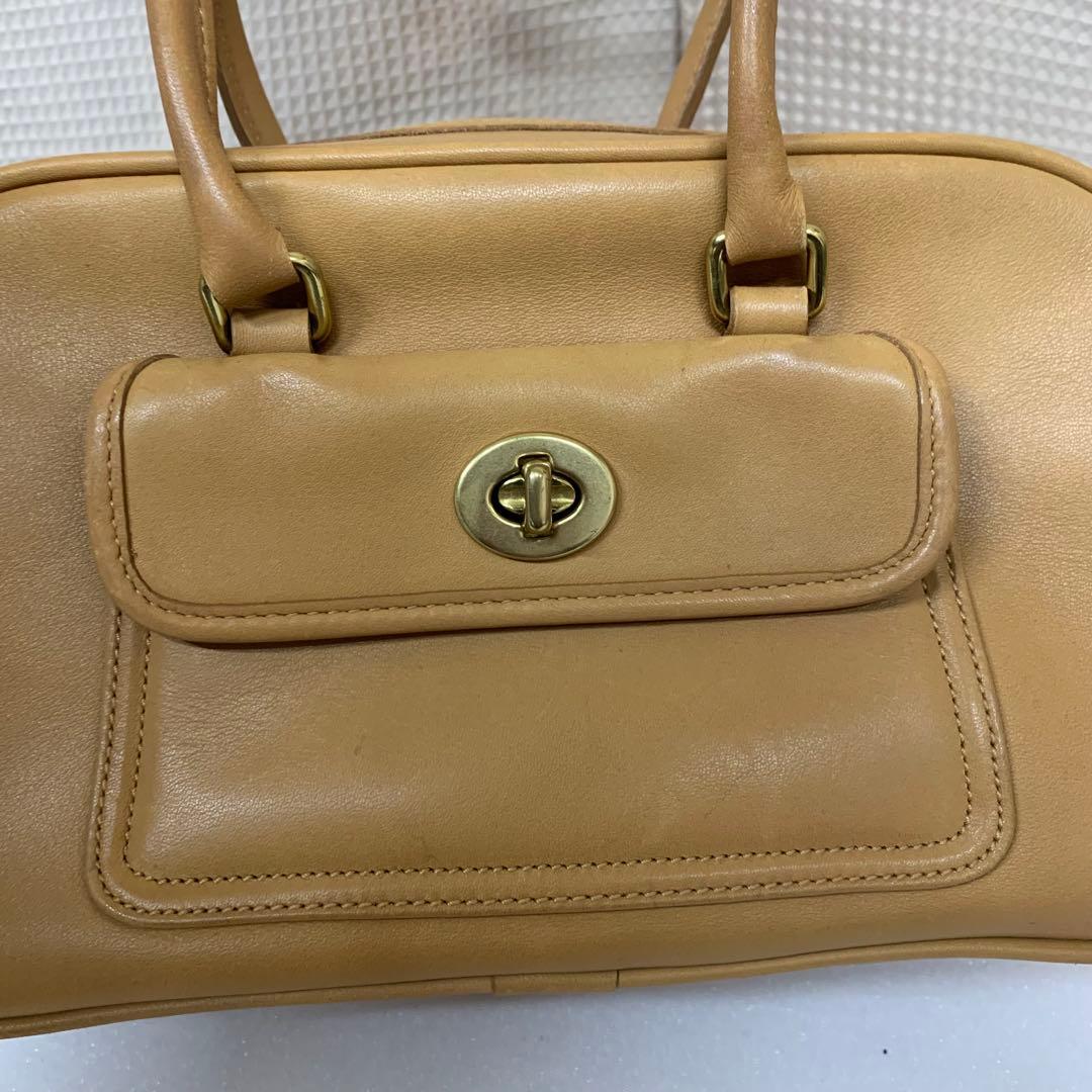 オールドコーチ ハンドバッグ 本革 レザー ベージュ 9768