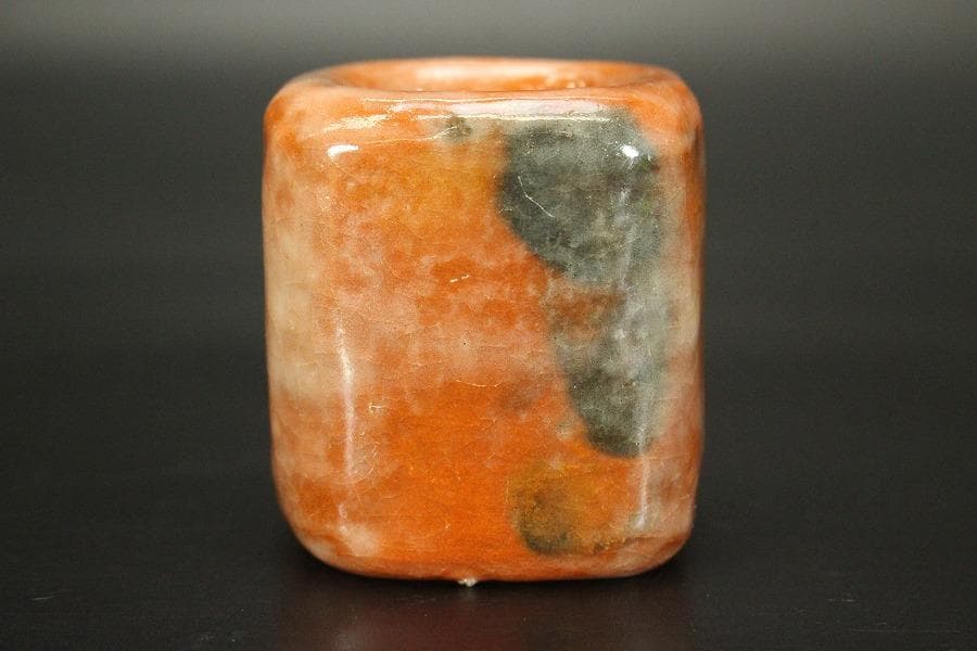 小川長楽造 赤楽 蓋置 共箱 美品(BB485)