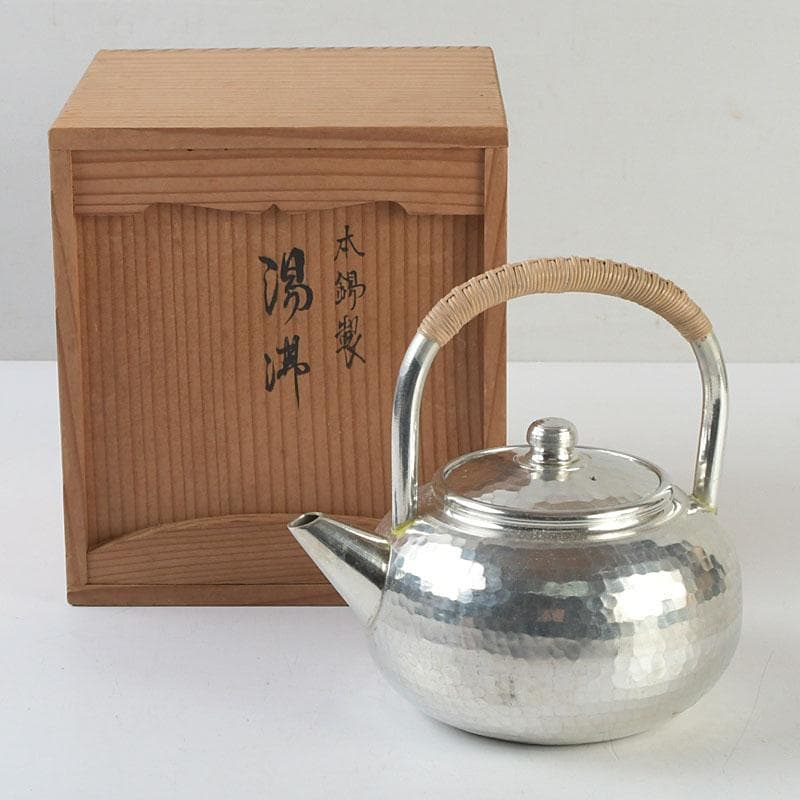 煎茶道具　京屋　本錫製　湯沸　やかん　共箱　M　9385