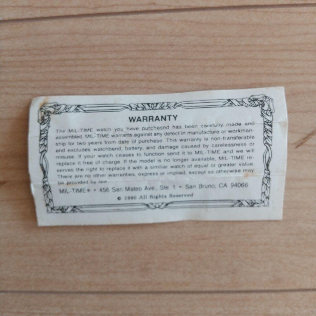 MIL-TIME 防水アナログ腕時計 カーキ