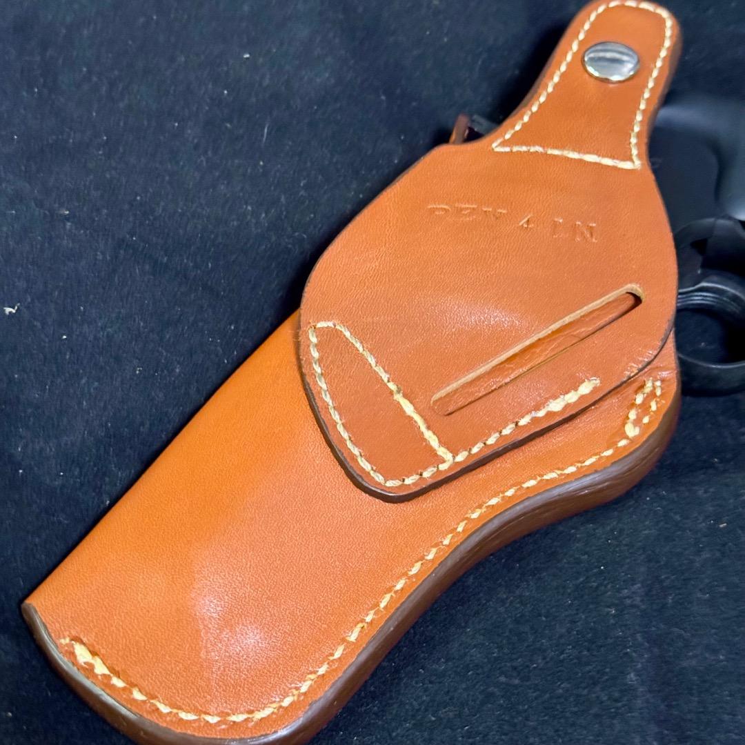整備済 革製 4インチクラス リボルバー用 ヒップ ホルスター 右利き用