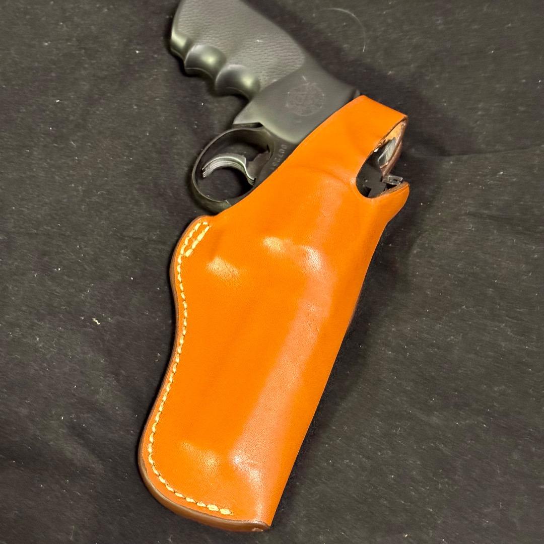 整備済 革製 4インチクラス リボルバー用 ヒップ ホルスター 右利き用