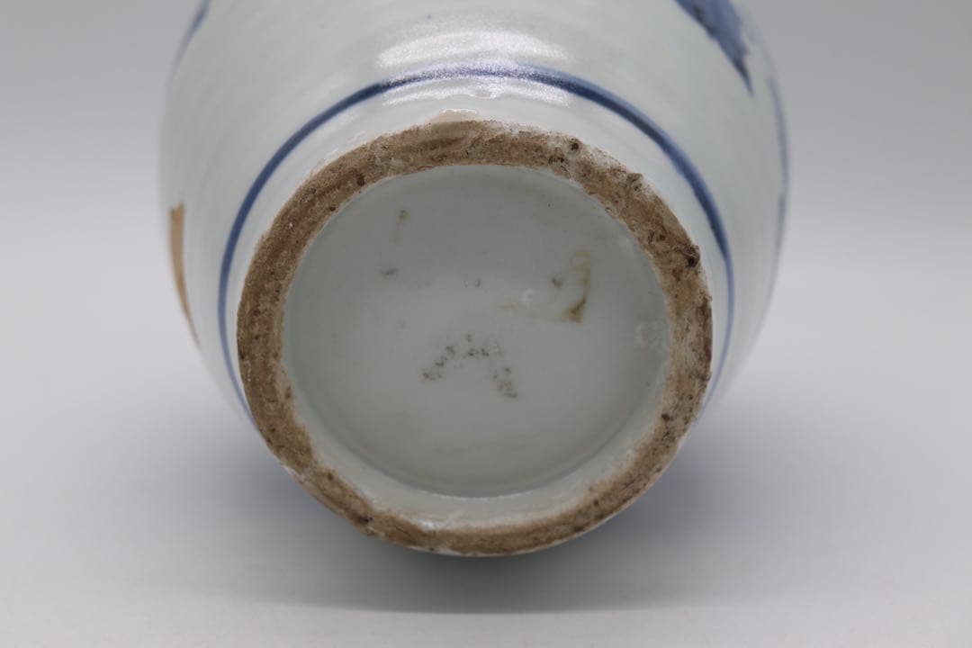 染付　山水亭閣紋瓶　送料込み0329